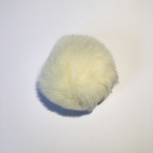 Pelspompon - Lille kanin-lys beige
